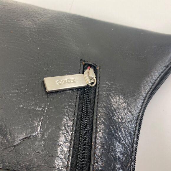 Black Leather Boho Shoulder Hand Bag Purse Pockets Boho Goth Career Travel Work - Picture 5 of 13